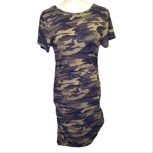 CAPELLA | Women's army camo green short-sleeve t-shirt dress. NWT.